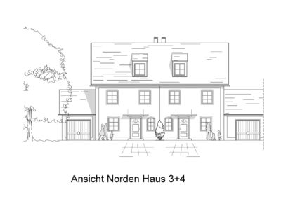 Gräfelfing, Radlbäckstr., Ansicht Norden Haus 3+4